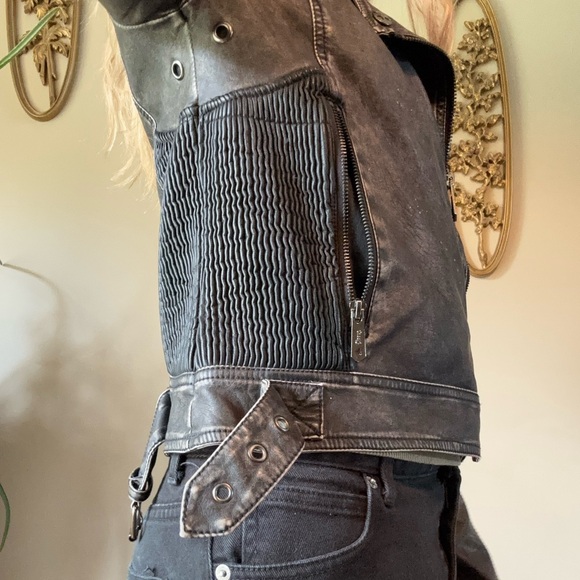 Circus by Sam Edelman Black Distressed Faux Leather Jacket - Picture 10 of 10